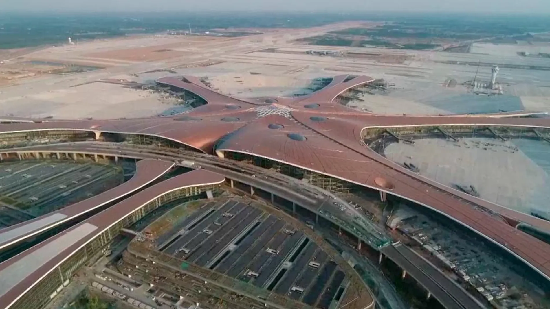 El nuevo aeropuerto de Pekín en una imagen aérea