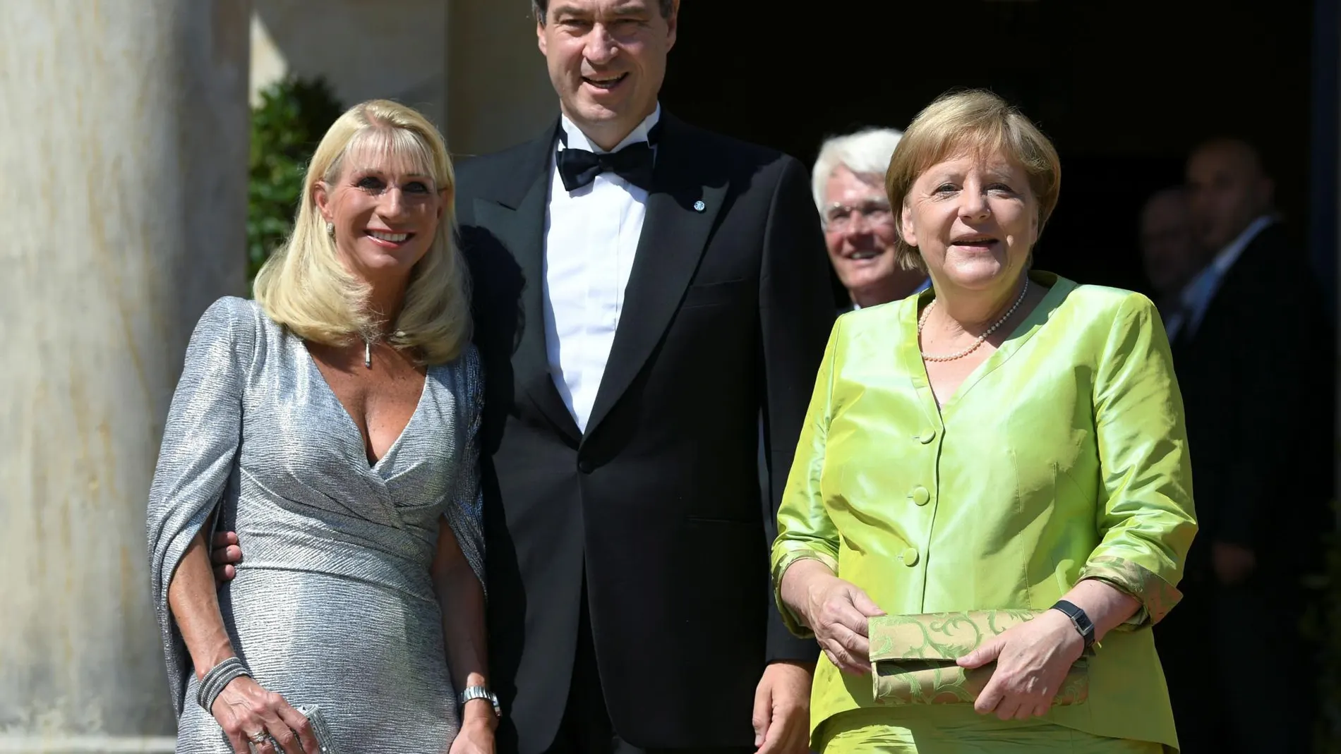 La canciller alemana Angela Merkel, esta tarde a la inauguración del festival de Bayreuth