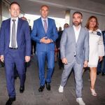 Inauguración de la cuarta edición del Cybersecurity Summer BootCamp organizado por el Incibe. En la imagen el director del centro, Alberto Hernández; el alcalde de León, José Antonio Diez; el secretario de Estado para el Avance Digital, Francisco Polo y la secretaria de Seguridad de la OEA, Farah Diva