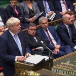 El primer ministro Boris Johnson durante su intervención en el Parlamento/AP