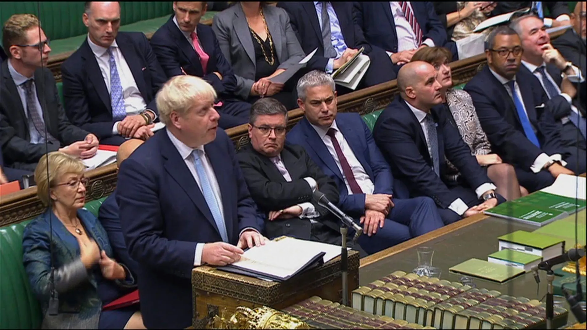 El primer ministro Boris Johnson durante su intervención en el Parlamento/AP