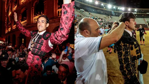 Jesús Duque salió por la Puerta Grande (izq.) y Varea