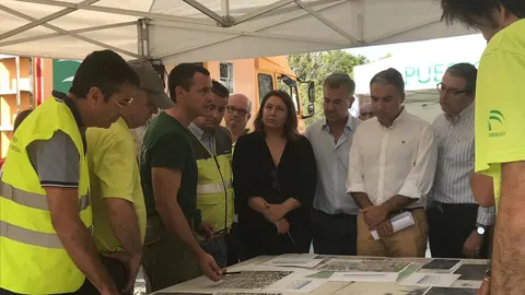 Bendodo explicó que la ubicación del incendio forestal es “compleja” al confluir en la zona tres líneas eléctricas, lo que impide descargar a los medios aéreos. En este sentido, ha aclarado que dos de ellas ya están desconectadas y queda una /Foto: EP