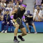 Rafa Nadal celebra uno de los puntos en la victoria en octavos de final ante Marin Cilic