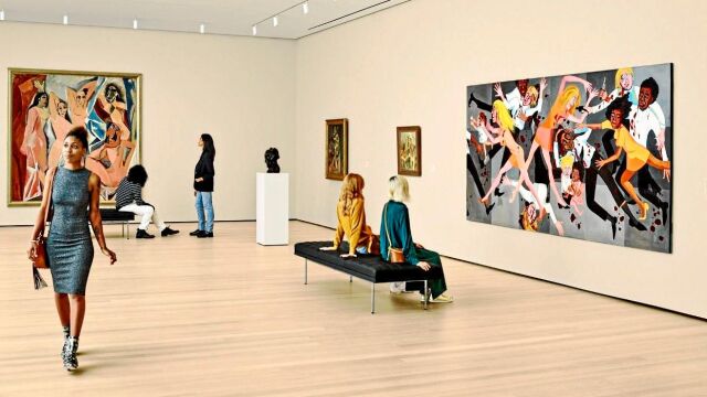 «Las señoritas de Avignon», de Picasso, ha sido puesta en contexto, entre otras piezas, con una escultura de Louise Bourgeois y un lienzo de la afroamericana Faith Ringgold / Moma