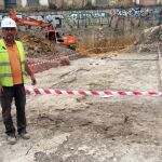 Los restos del gran edificio comercial, descubierto en una parcela junto a la ronda histórica de Sevilla, superan los mil metros de planta / Foto: Efe