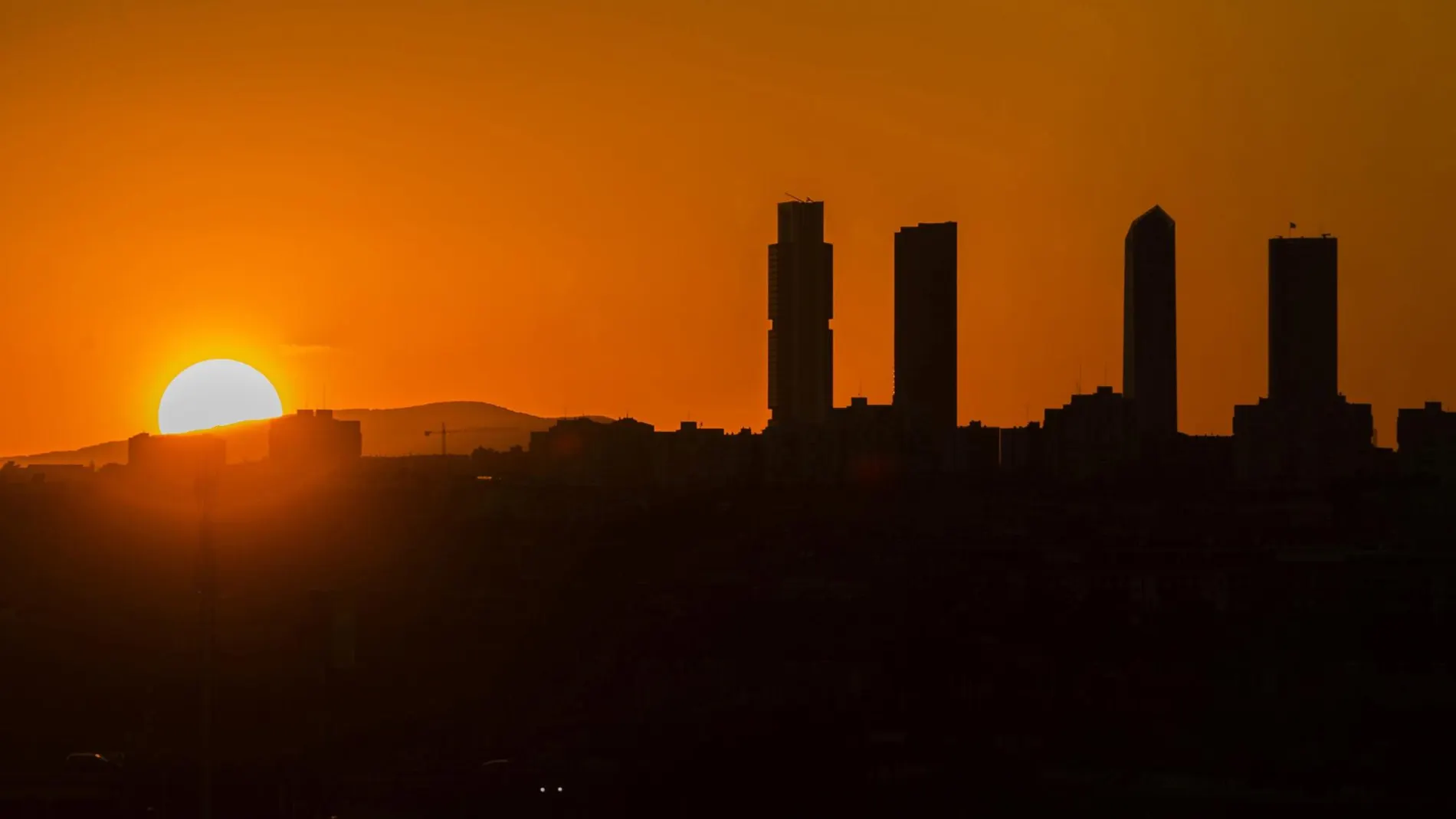 Vista de las cuatro torres, emblea de la actividad empresarial en Madrid