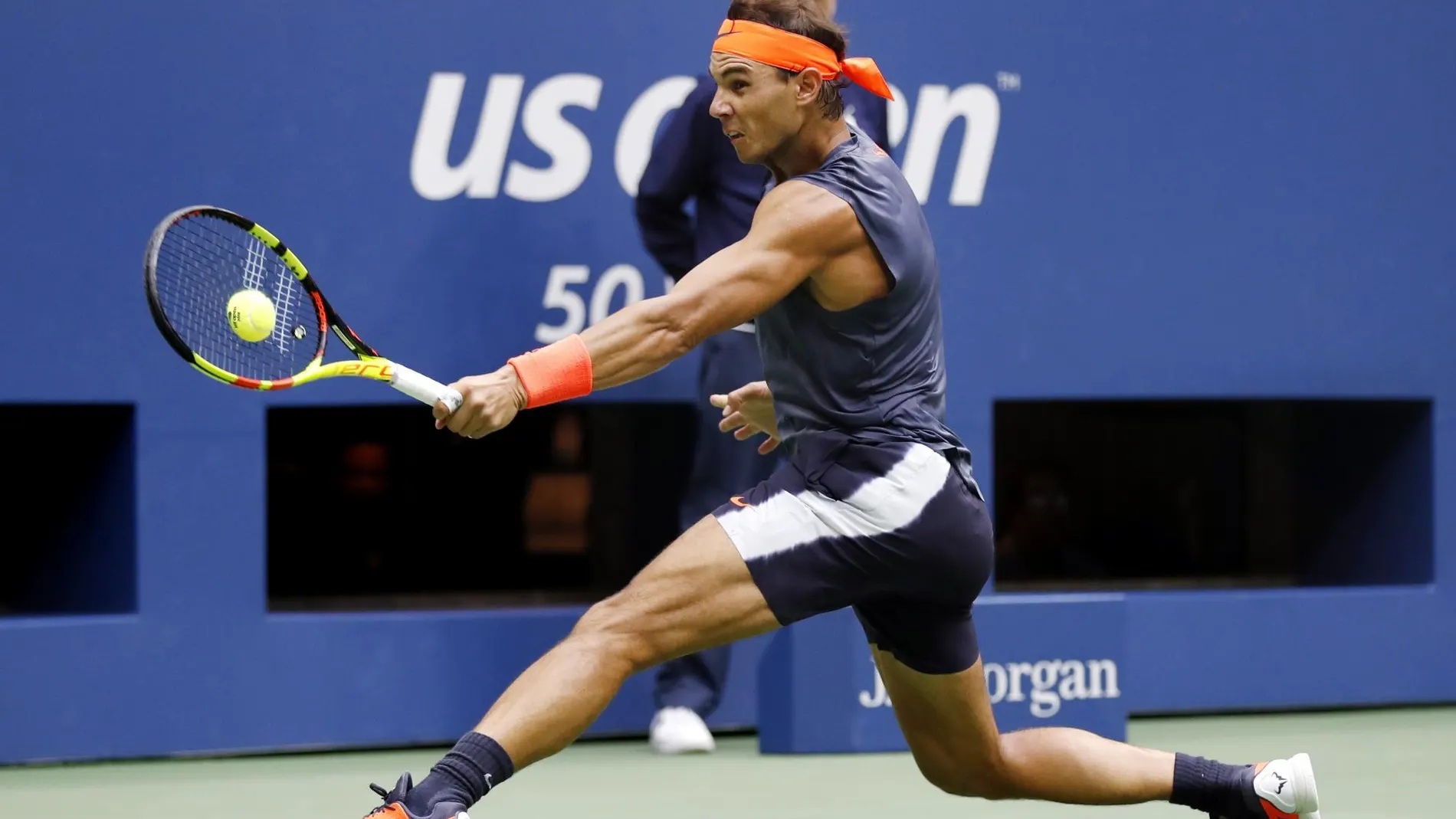 Nadal, durante un entrenamiento en el Abierto de Estados Unidos