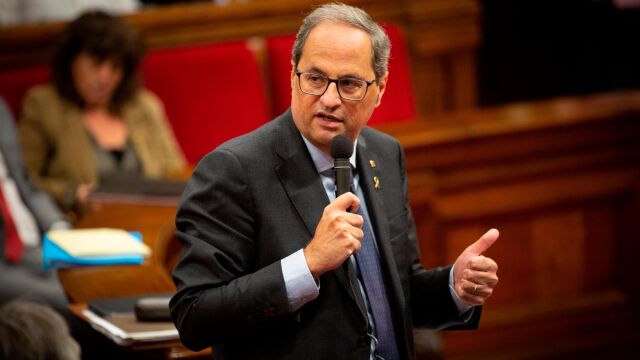 Torra se alinea con la CUP para cuestionar a los Mossos