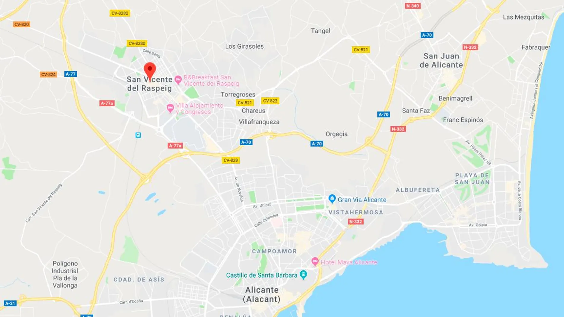 Localización de San Vicente del Raspeig (Alicante)