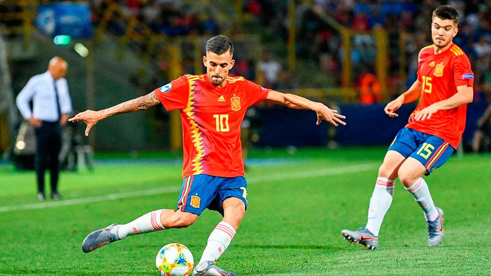 Dani Ceballos en el partido que enfrentó a las selecciones de España e Italia Sub 21