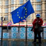 Protesta anti Brexit en el exterior del Parlamento en Londres