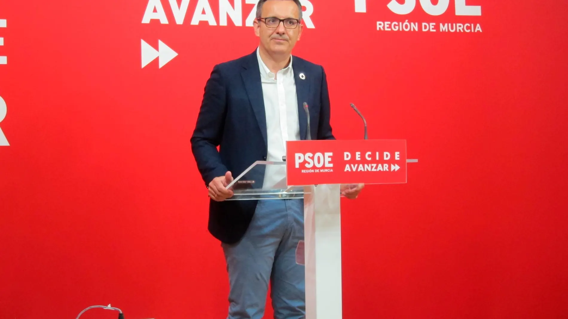 El secretario general del PSRM-PSOE, Diego Conesa