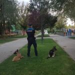 Perros de la Policía Local de Getafe hallan 9 paquetes de hachís en un parque infantil