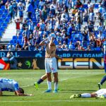 Los jugadores del Leganés se lamentan tras la polémica derrota ante el Levante