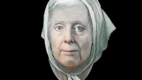 Recreación en 3D de la bruja Lilias Adie, condenada a muerte en Escocia en 1704, realizada por la Universidad de Dundee