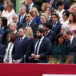 El presidente de la Región de Murcia, Fernando López Miras, ayer durante la celebración en Madrid del Día de la Hispanidad