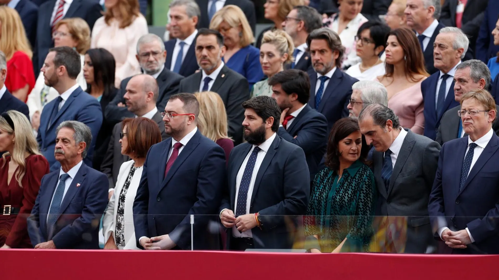 El presidente de la Región de Murcia, Fernando López Miras, ayer durante la celebración en Madrid del Día de la Hispanidad