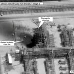 Imagen tomada por un satélite de la refinería de Aramco de Khurais, en Arabia Saudí, tras los ataques/Reuters