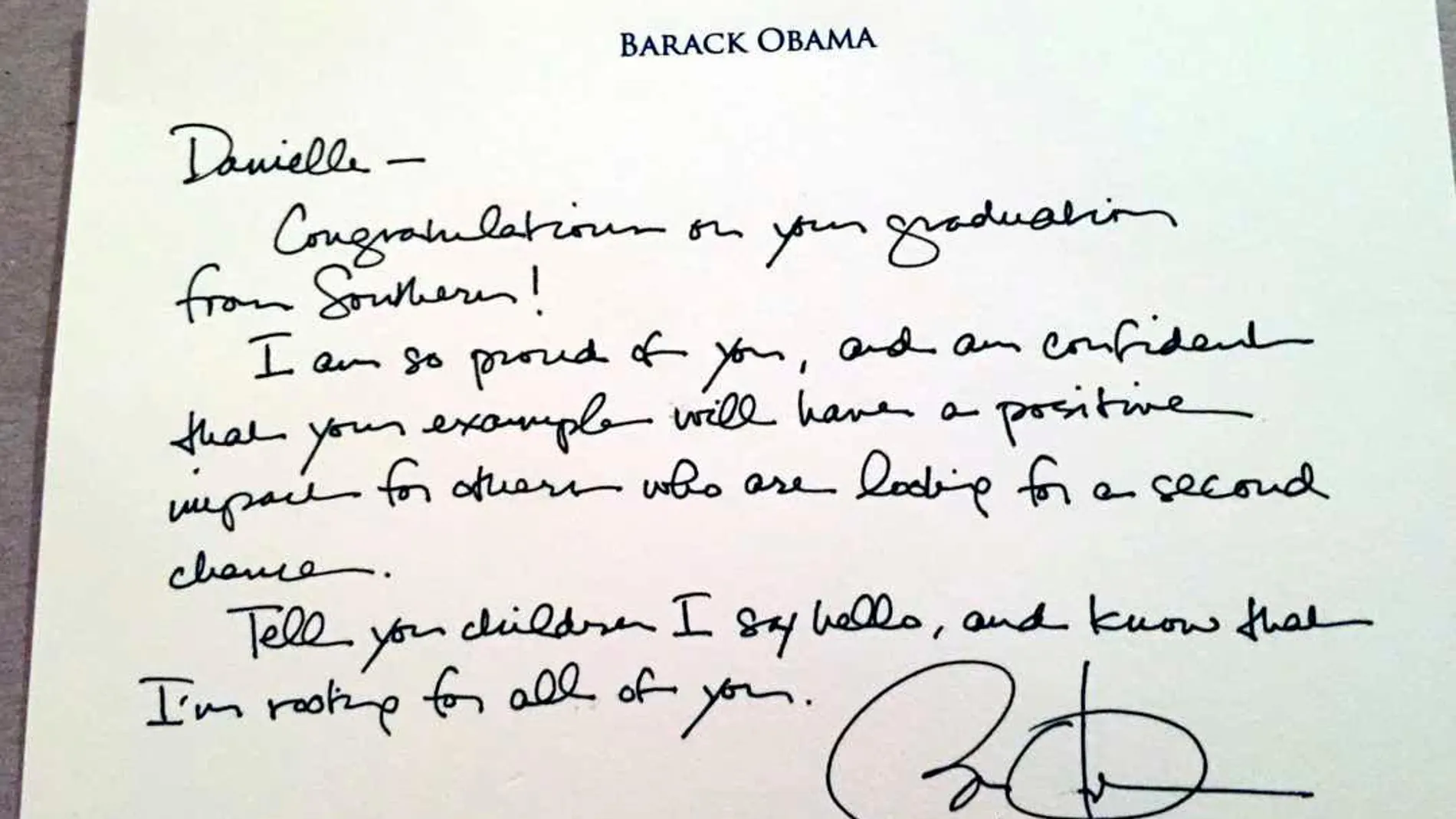 La carta de Obama a Danielle Metz