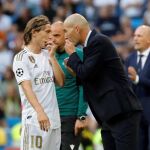 Zidane y Modric, en el partido ante el Brujas