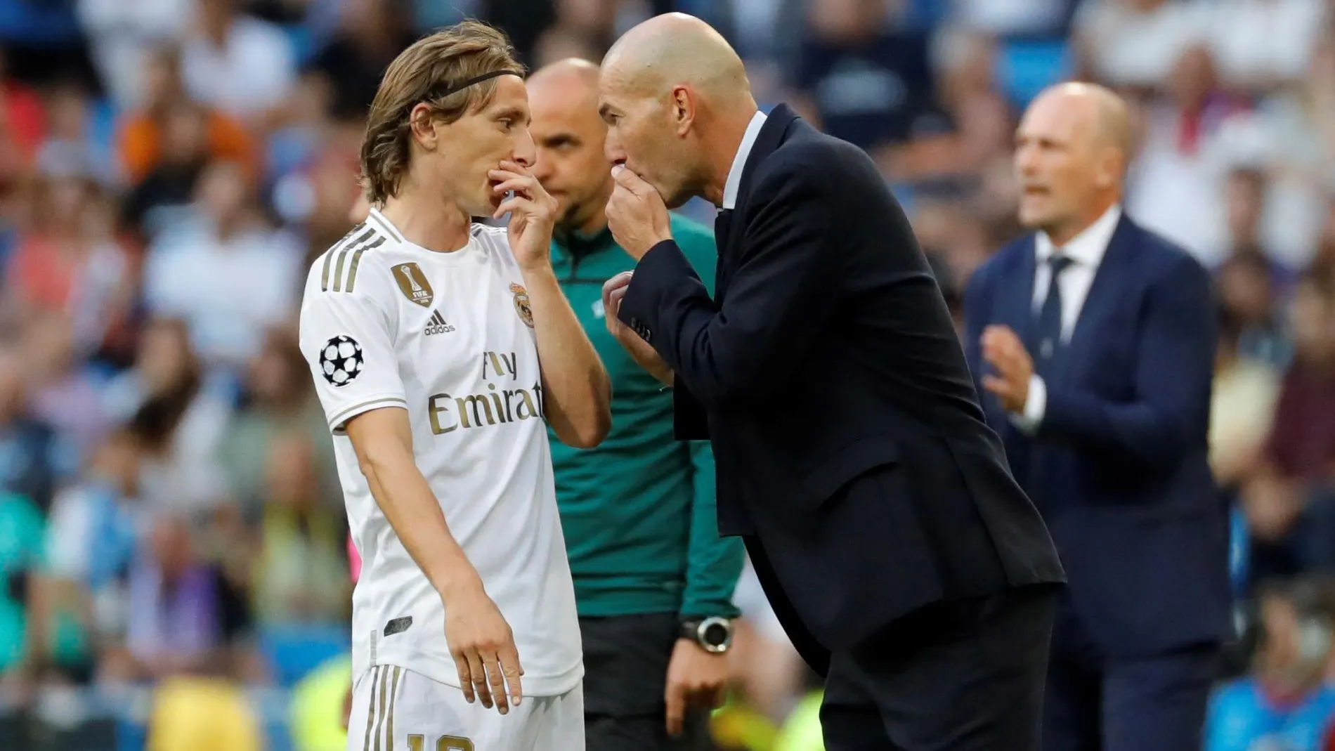 Zidane y Modric, en el partido ante el Brujas