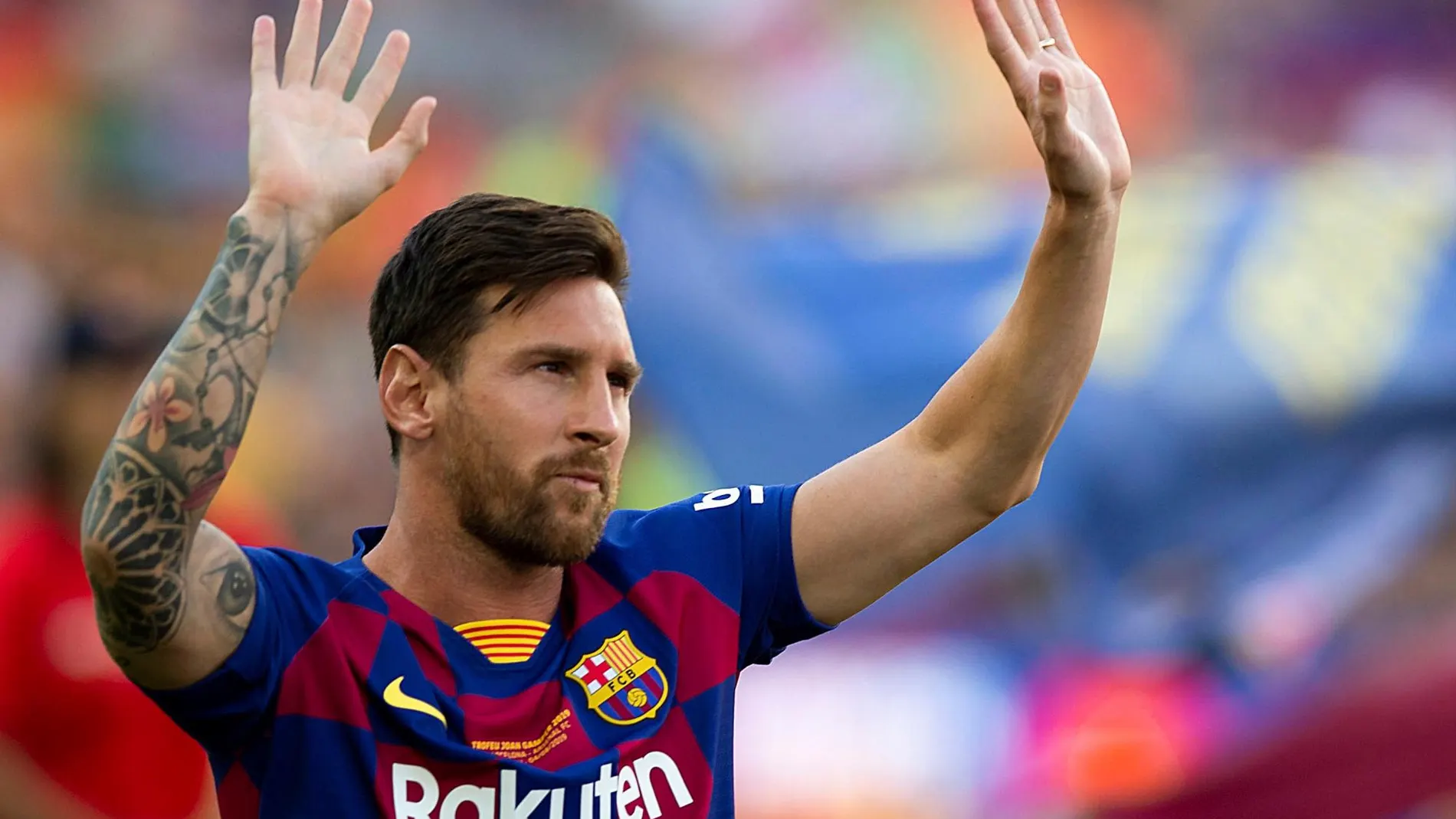 Messi, en la presentación oficial antes del Gamper