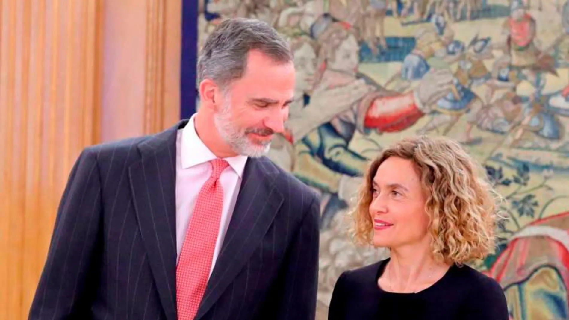 El Rey Felipe VI y la presidenta del Congreso, Meritxell Batet