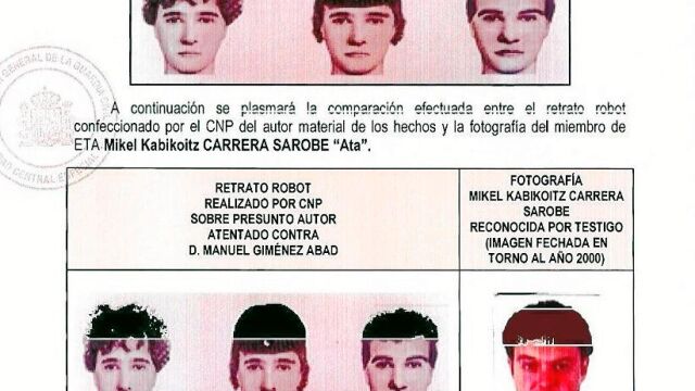 El retrato robot de «Ata» realizado por la Policía