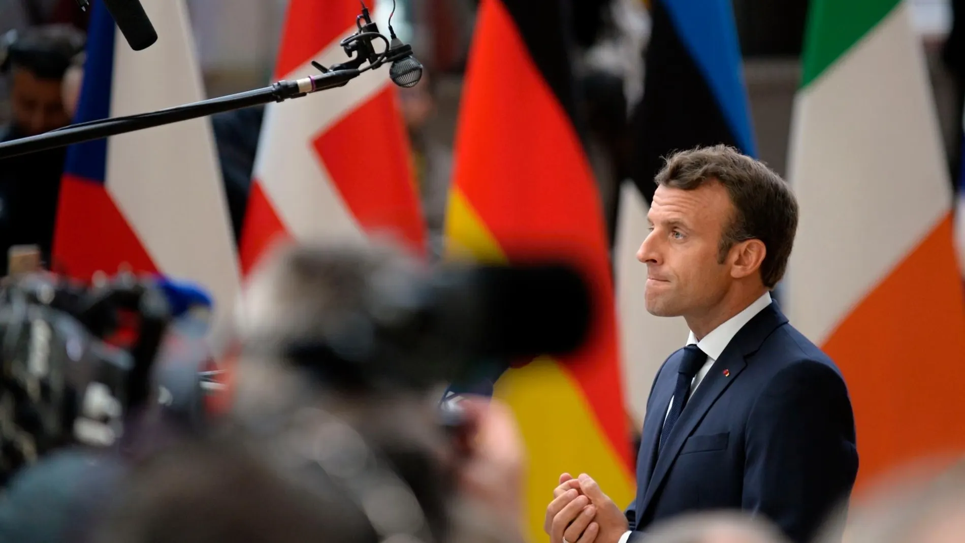 Emmanuel Macron en una rueda de prensa