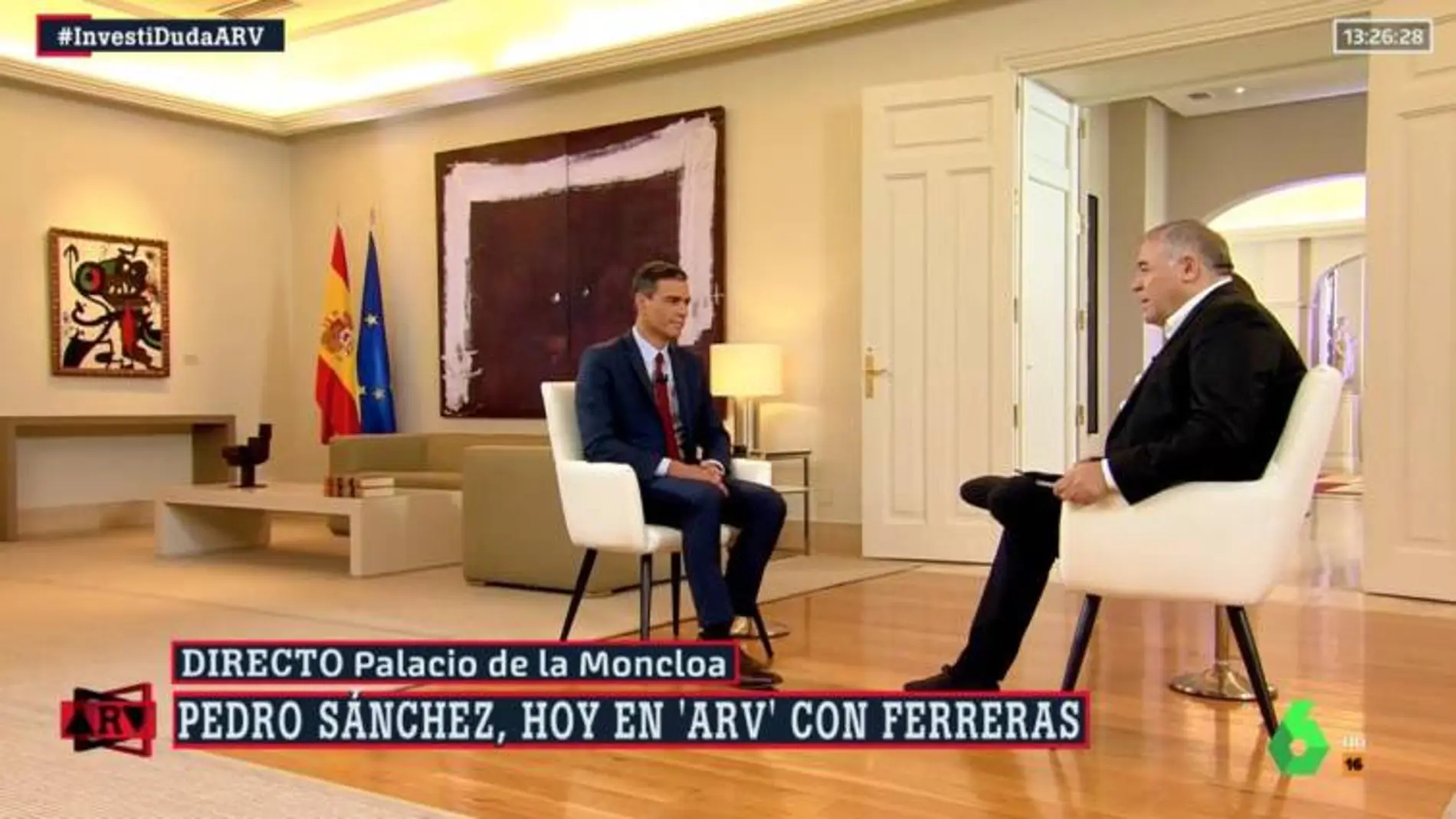 Ferreras entrevista a Pedro Sánchez en la Moncloa