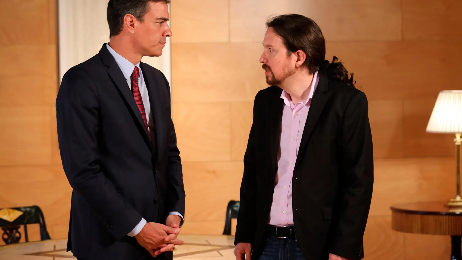 Pedro Sánchez y Pablo Iglesias, en una reunión/Foto: R. Mondelo