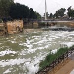 Huermur denuncia un nuevo episodio de espumas en el río segura