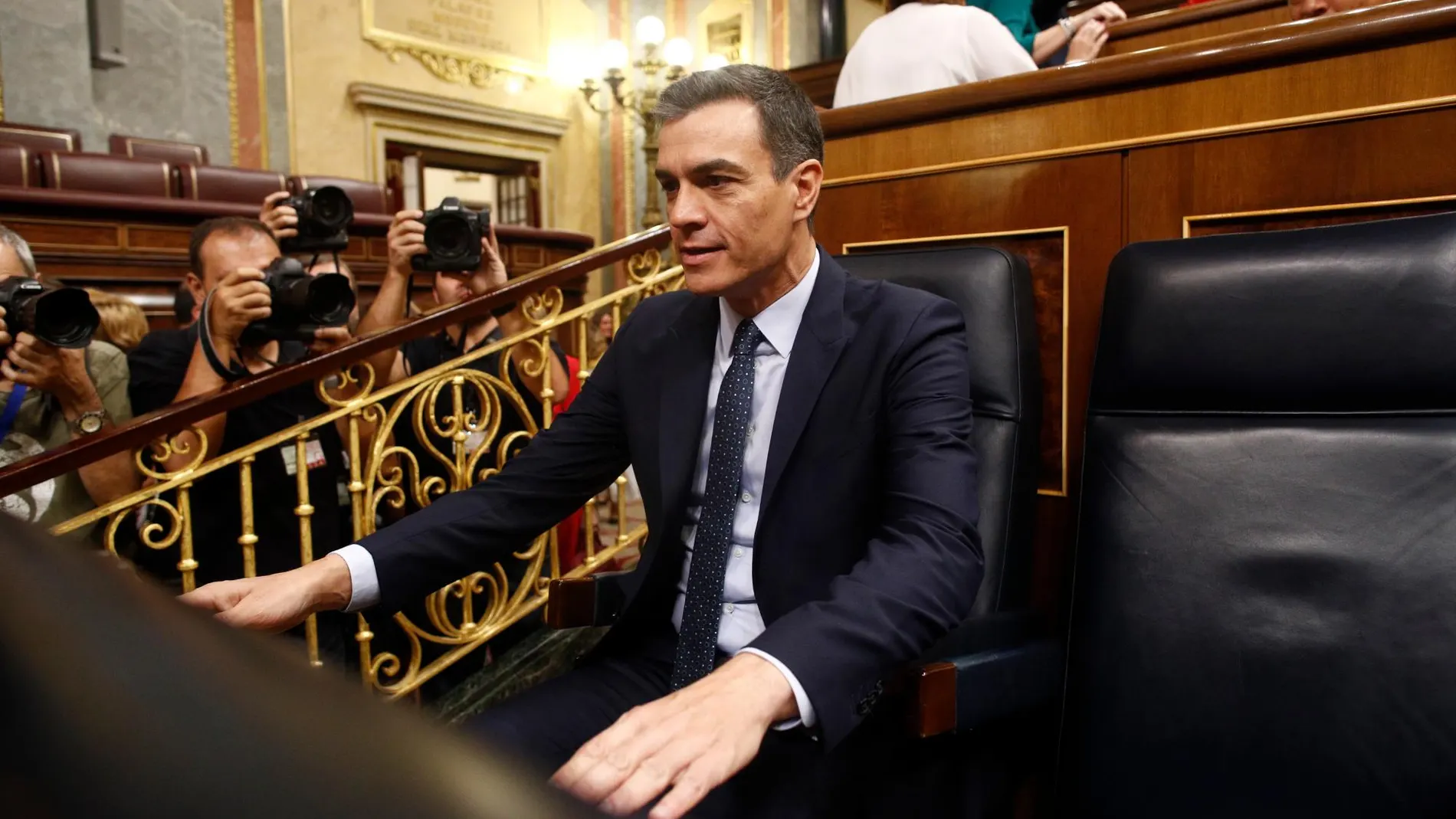 El presidente del Gobierno en funciones, Pedro Sánchez, ayer en el Congreso / Foto: EP