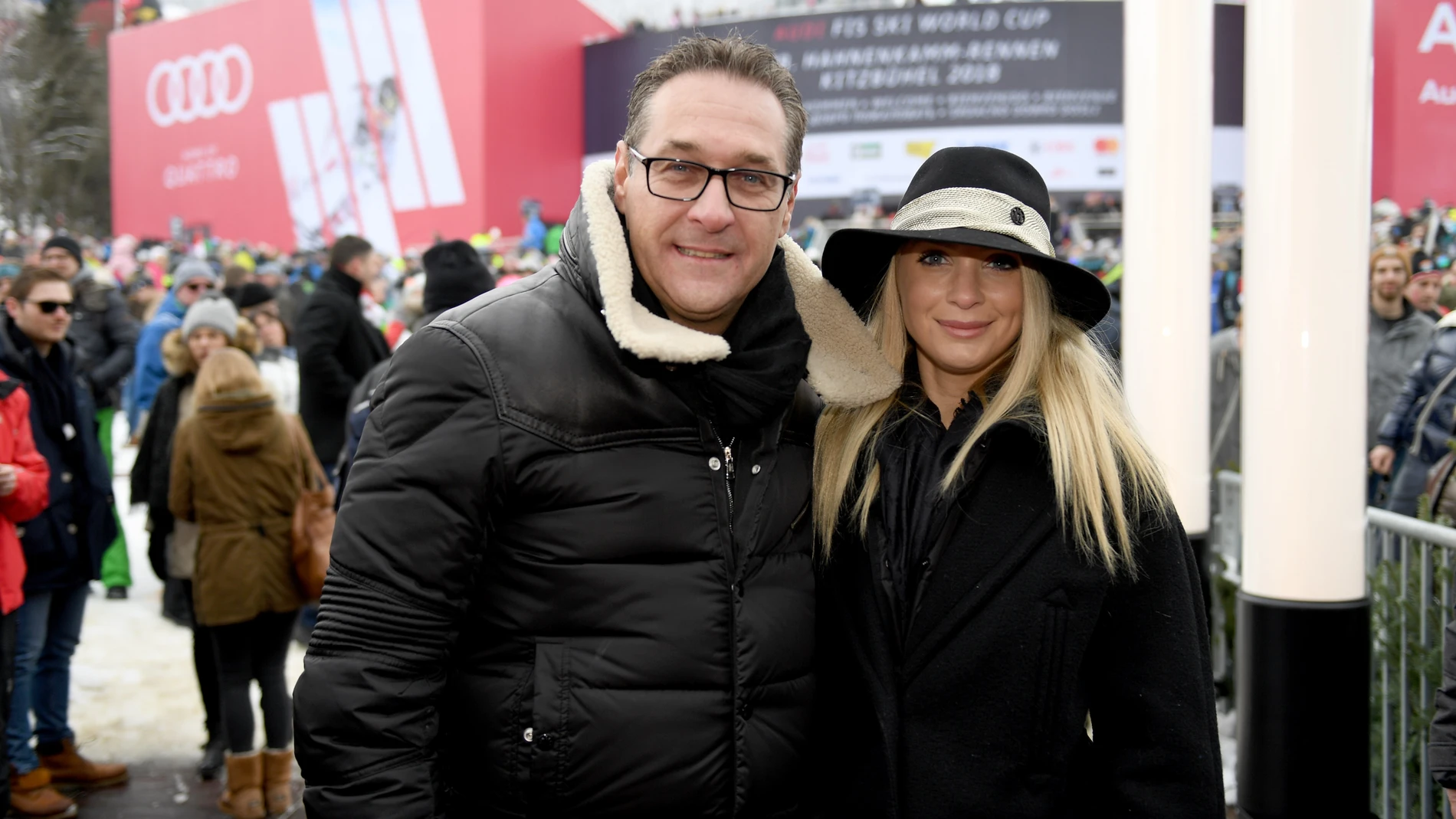 Heinz-Christian Strache and his wife Philippa