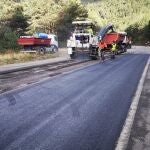 Obras de mejora en una carretera aragonesa