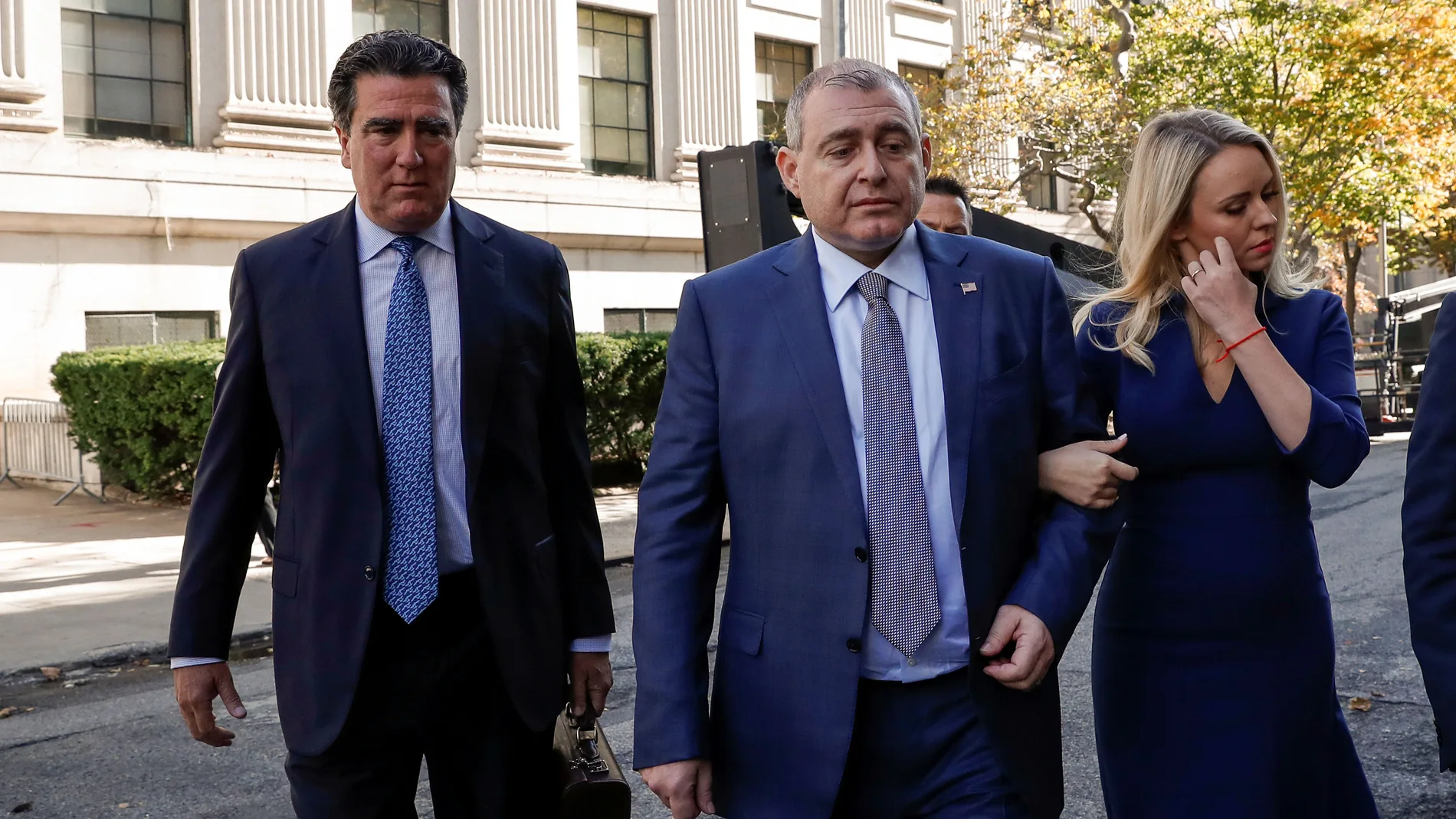 Ukrainian-American businessman Lev Parnas arrives for his arraignment at the United States Courthouse in New York