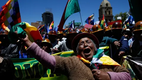 Partidarios de Evo Morales se manifestaron en La Paz/Ap