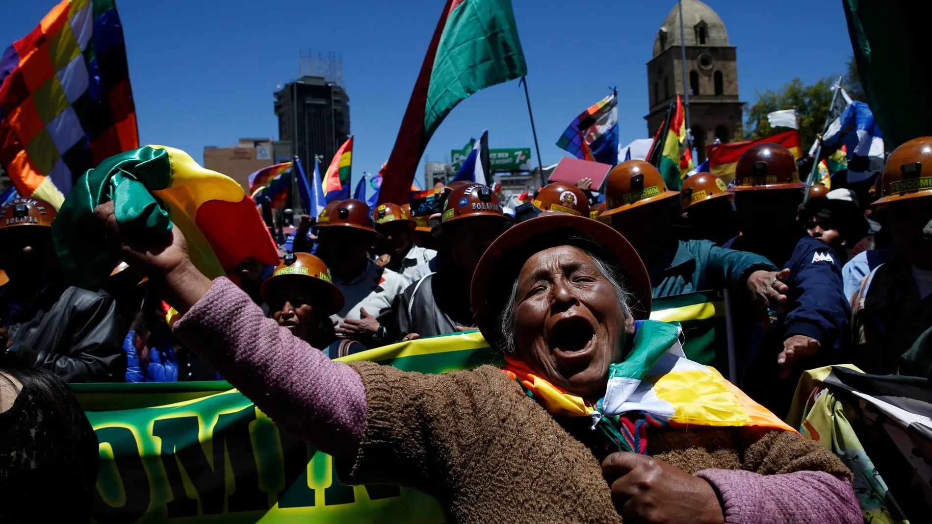 Partidarios de Evo Morales se manifestaron en La Paz/Ap