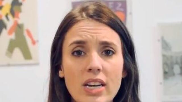 Irene Montero en el vídeo que denuncia la situación de Juan y Livia