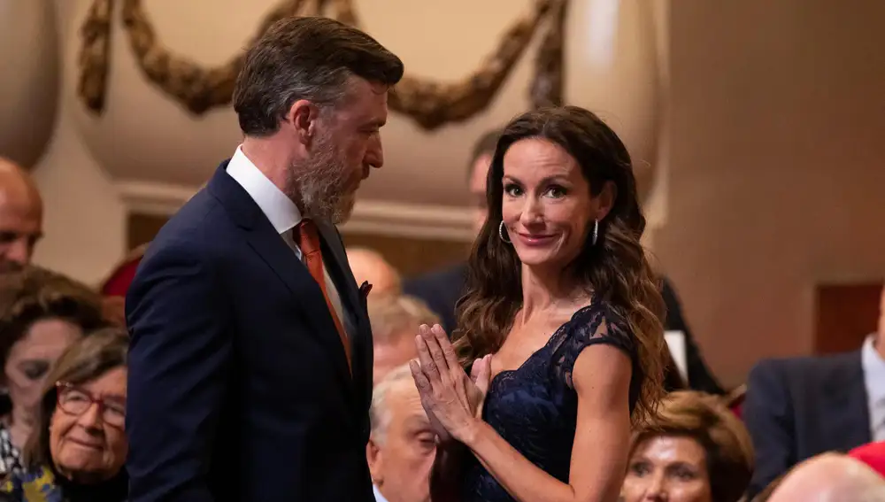 Telma Ortiz, junto a su pareja, Robert Gavin Bonnar, en los Premios Princesa de Asturias