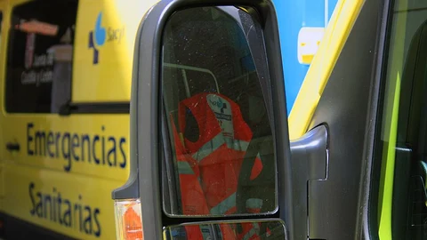 Ambulancia de Sacyl que se trasladó al lugar de los hechos