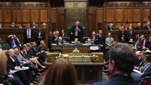 Vista del interior del Parlamento británico