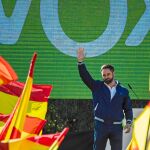 El líder de Vox, Santiago Abascal, en un acto celebrado el pasado sábado en la Plaza de Colón de Madrid por la unidad de España. Foto: Alberto R. ROLDÁN