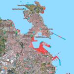 Las zonas rojas destacan las zonas costeras que desaparecerían bajo el mar en 2050
