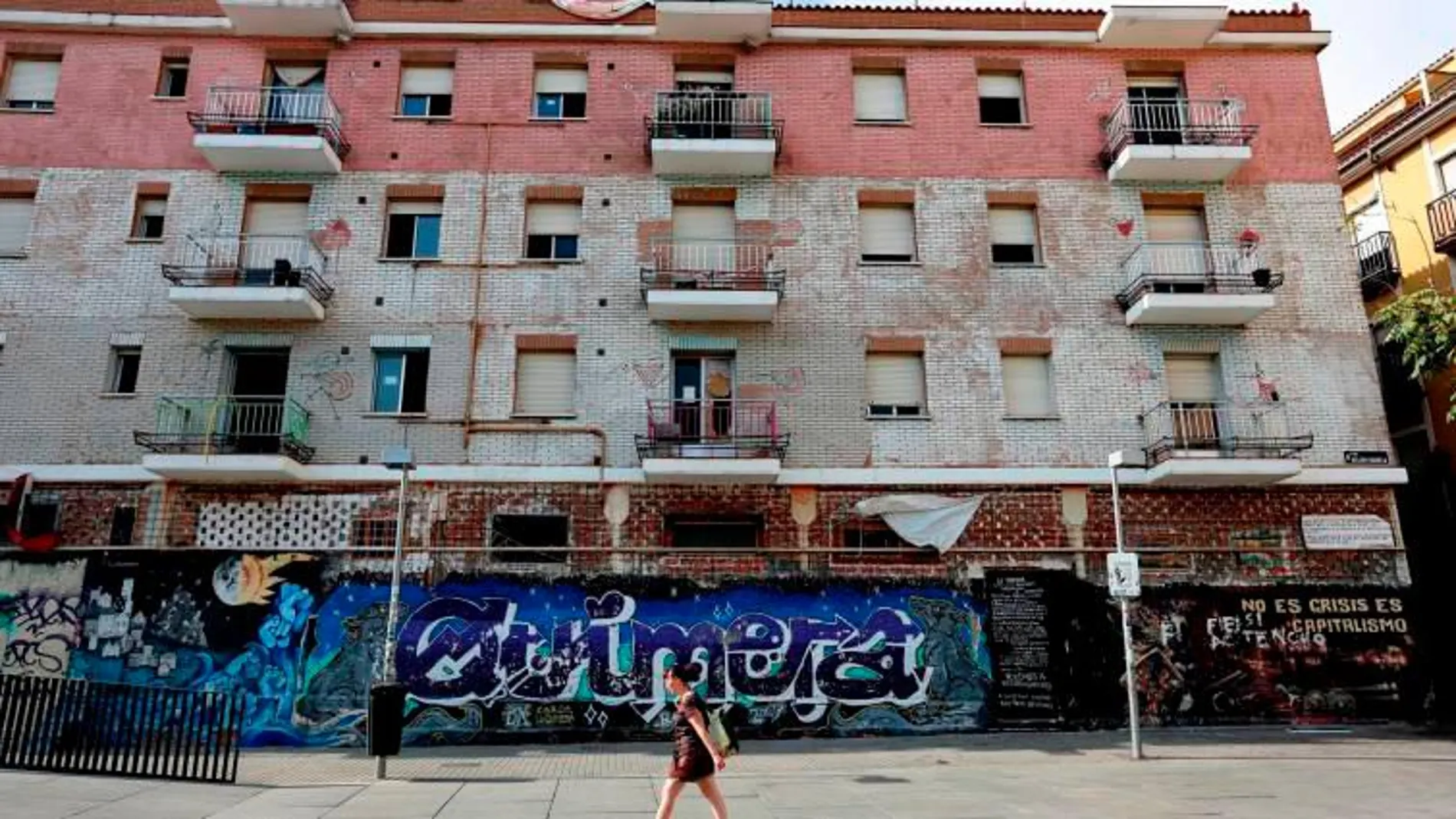 Unas casas “okupadas” en Madrid, en una imagen de archivo
