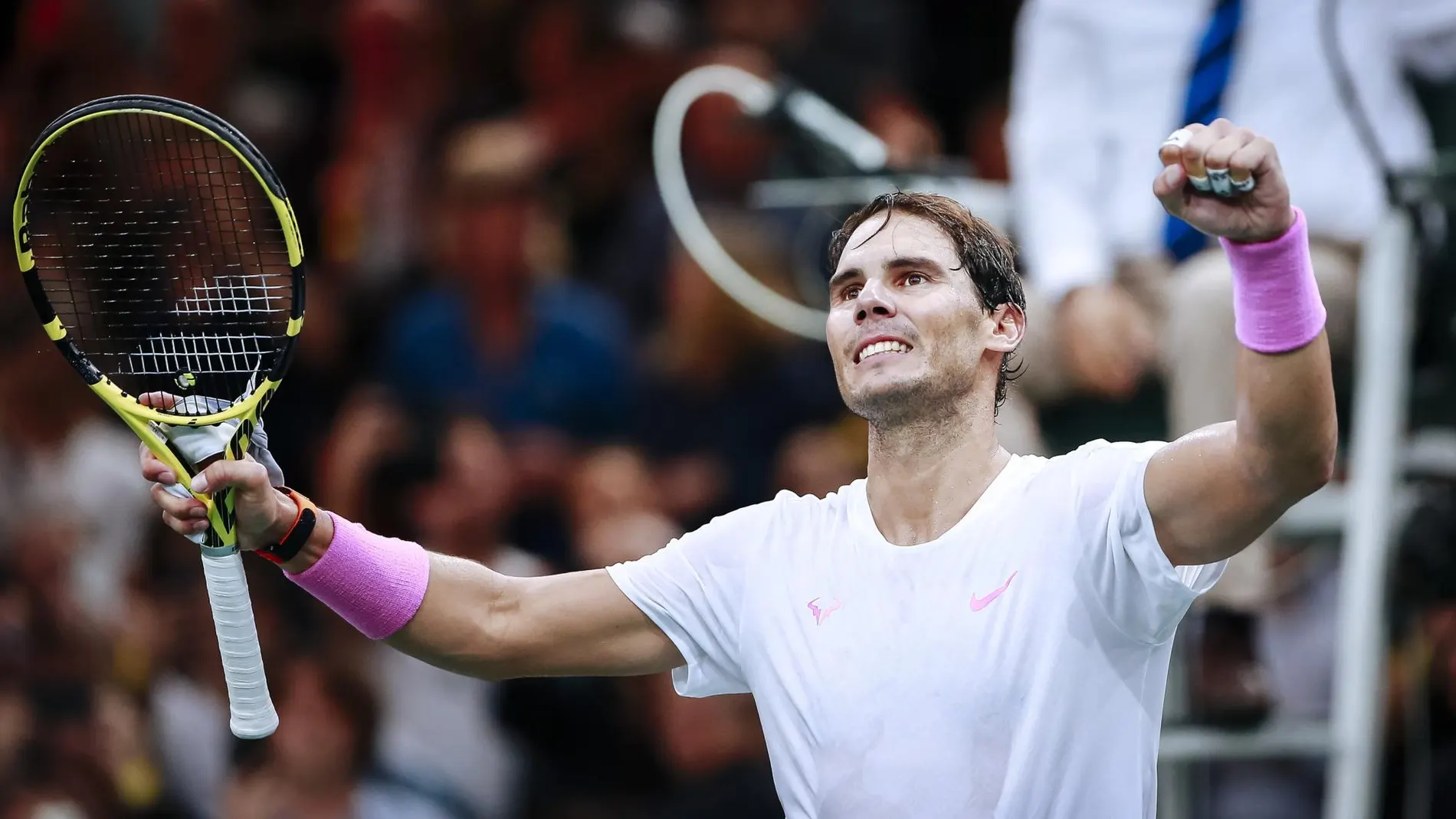 Rafa Nadal celebra su triunfo en París ante Tsonga