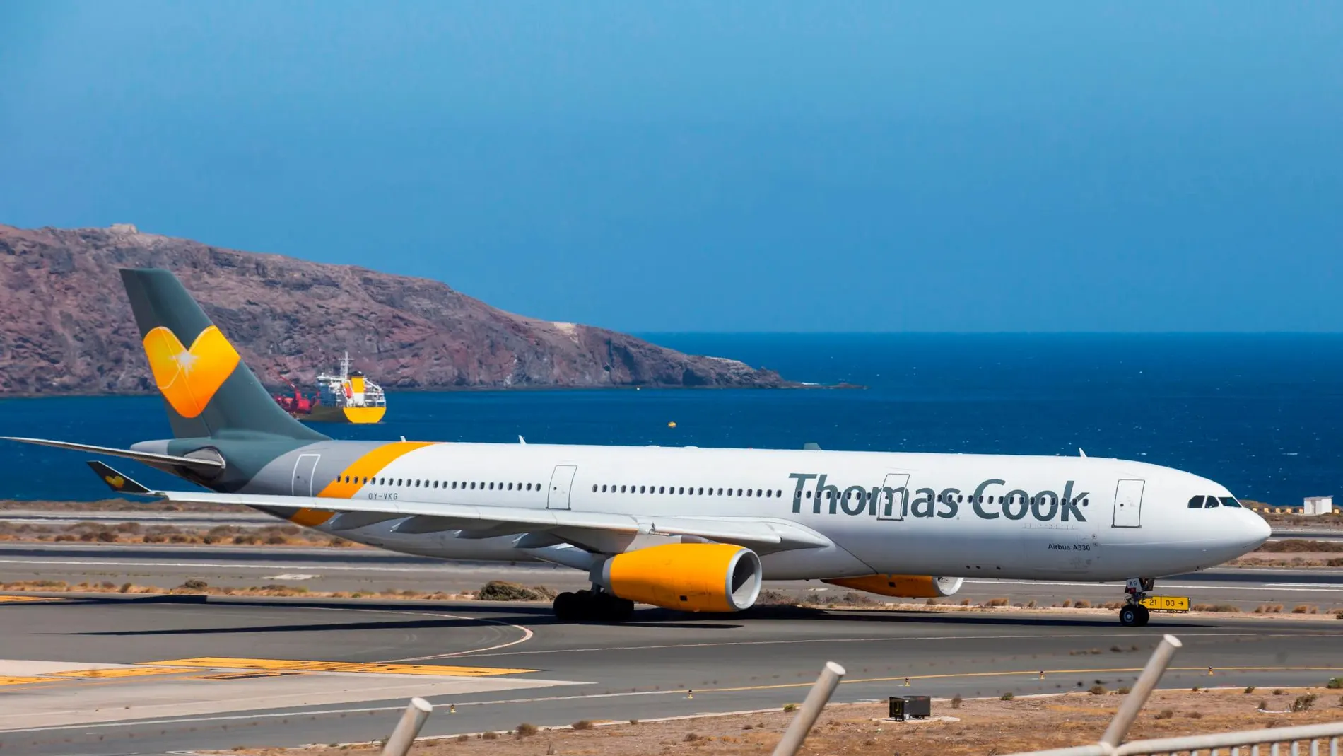 Un avión de la marca británica Thomas Cook