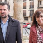 La presidenta del PSOE, Cristina Narbona, y el secretario general del PSCyL, Luis Tudanca, participan en el acto homenaje a los socialistas salmantinos