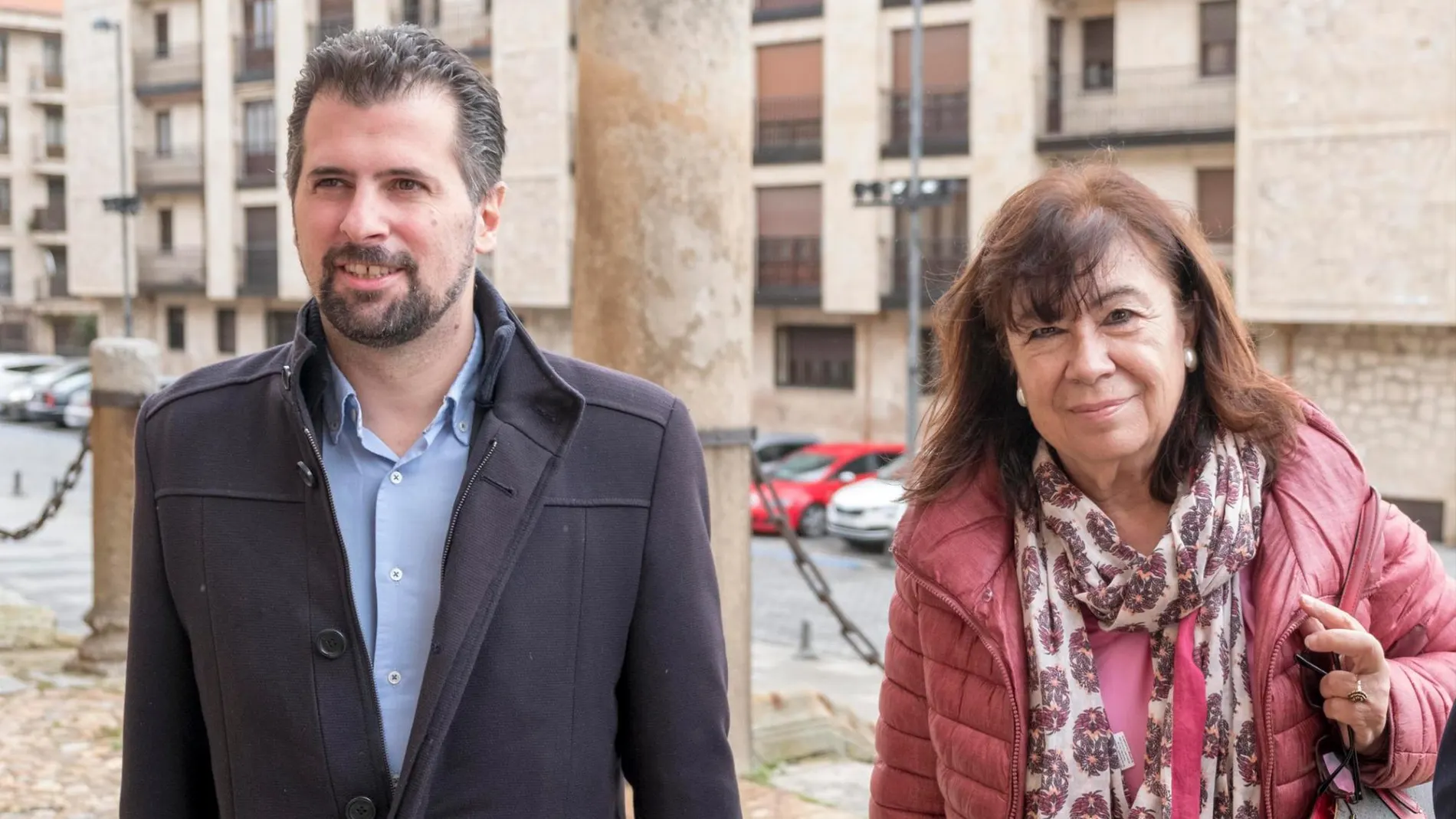 La presidenta del PSOE, Cristina Narbona, y el secretario general del PSCyL, Luis Tudanca, participan en el acto homenaje a los socialistas salmantinos